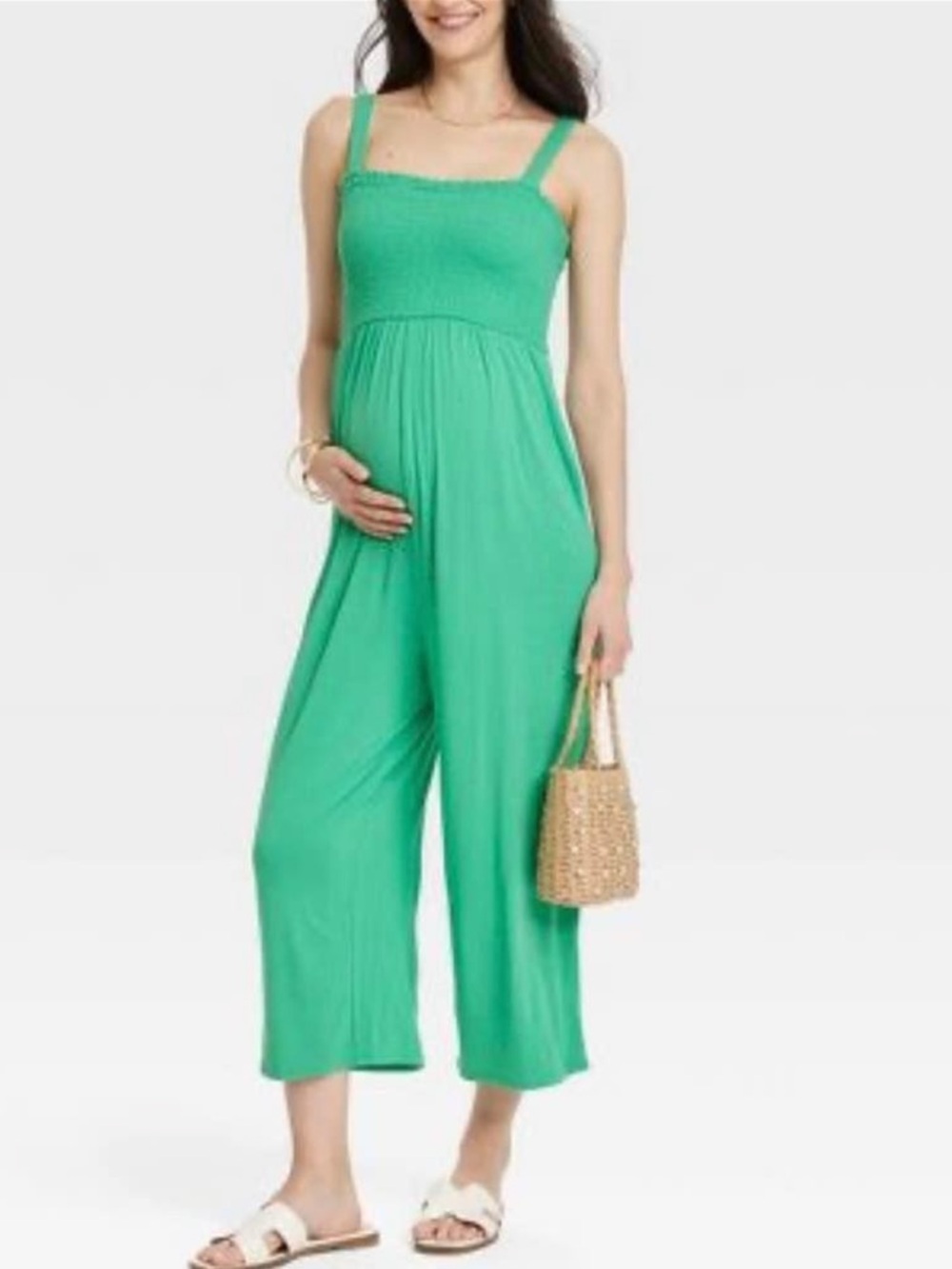 NEW Isabel Maternity Comfy Green Jumpsuit Size Small